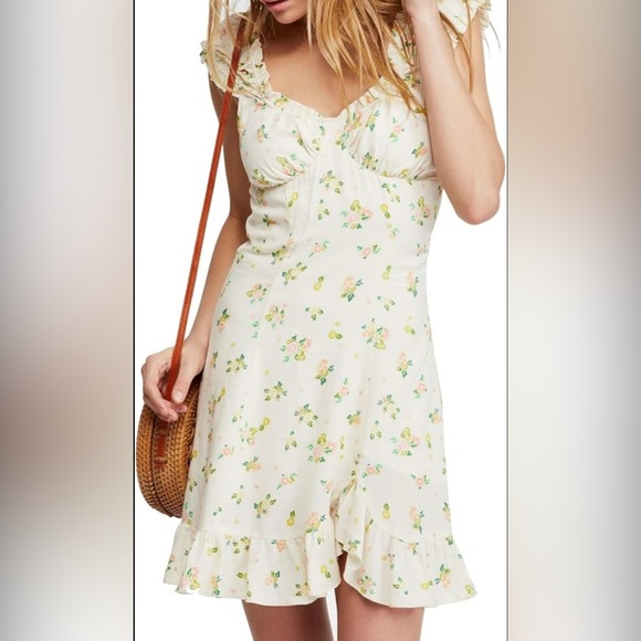 Free People Like a Lady Printed Mini Dress, Size Large - Picture 1 of 9